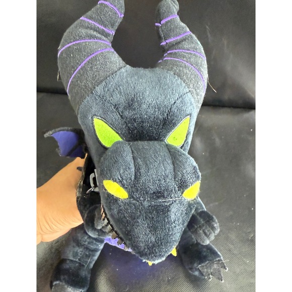 Disney Villains Maleficent Dragon Plush Stuffed Animal Toy Black Purple Yellow - Picture 4 of 9